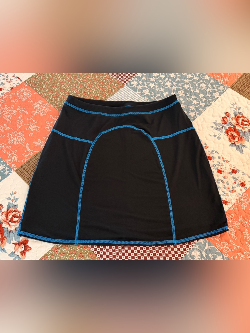 Urban Outfitters Black Blue Contrast Stitch Mesh Mini Skirt Y2K Size M